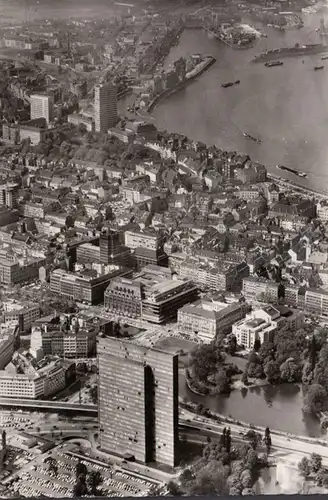 Düsseldorf, City, Thyssen Hochhaus, Fliegeraufnahme, ungelaufen