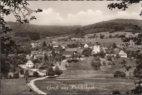 Heddesbach, vue de la ville, épicerie Kumpf, couru 1965