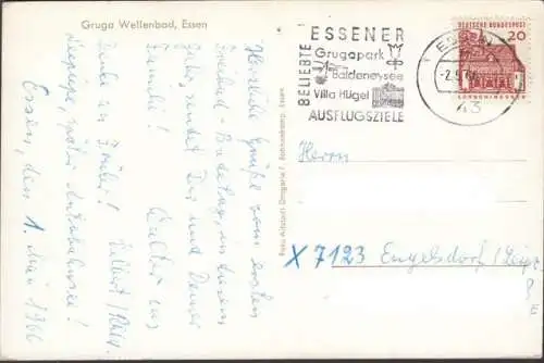 AK Essen, Gruga Wellenbad, gelaufen 1966