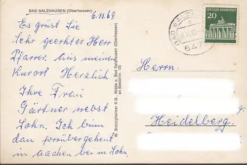 Bad Salzhausen, Schwefelquelle, Lithiumquelle, Salzquelle, gelaufen 1969