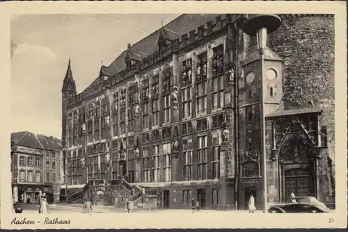 Aachen, Rathaus, gelaufen 1957