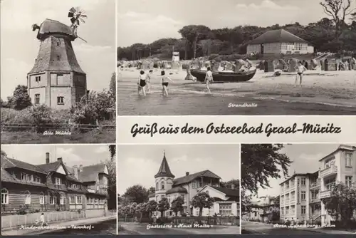 Graal-Müritz, Mühle, Strandhalle, Sanatorium, Gaststätte, gelaufen