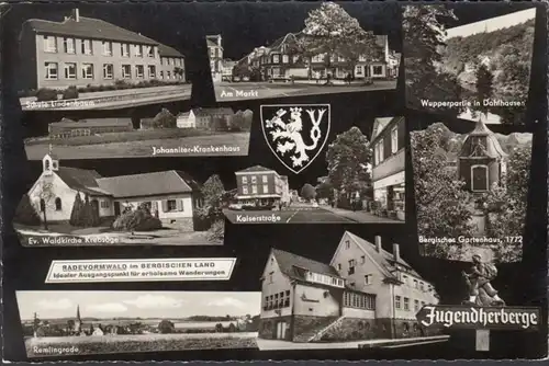 Radevormwald, Schule, Markt, Jugendherberge, Krankenhaus, gelaufen 1966