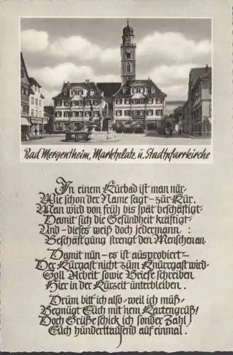 Bad Mergentheim, Place du Marché et église de la ville, couru 1982