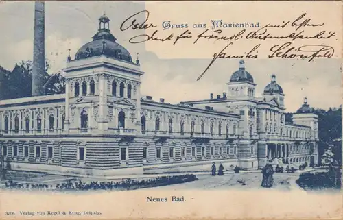 Gruss aus Marienbad Neues Bad, gelaufen 1900