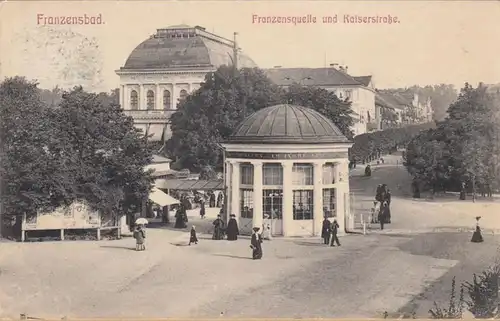 Franzensbad Franzensquelle und Kaiserstraße, gelaufen