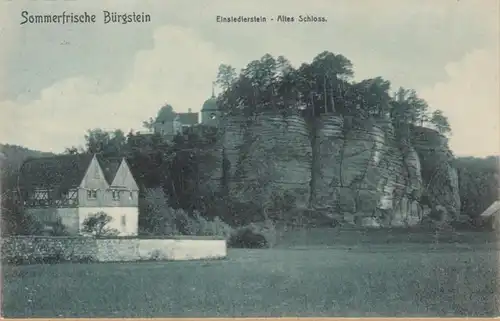 Sommerfrische Bürgstein, Einsiedlerstein, Altes Schloss, gelaufen