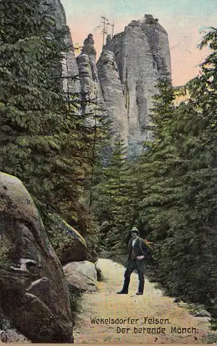 Wekelsdorfer Felsen, Der berende Mönch, gelaufen 1910