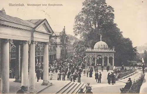 Marienbad, Abendkonzert beim Kreuzbrunnen, gelaufen 1924