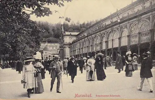 Marienbad, Kreuzbrunnen Kolonnade, ungelaufen- datiert 1912