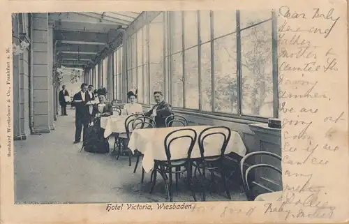 Wiesbaden, Hotel Victoria, gelaufen 1901