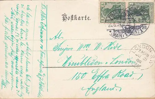 Gruss aus Bad Nauheim, Englische Kirche, gelaufen 1906