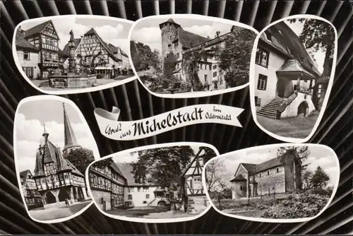 Michelstadt, Marktplatz, Brunnen, Kirche, ungelaufen