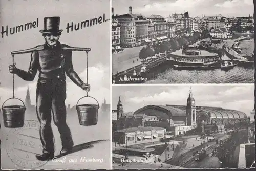Hambourg, Hummel Hunmel, Jungfernbahn, Gare centrale, couru 1962