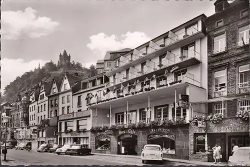 Cochem, Hotel und Cafe Burg, gelaufen 1964