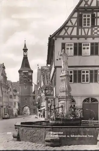 Weinnenden, Marktbrunnen, Schuikheimer Turm, couru 1966