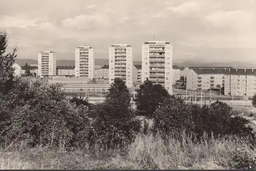 Plauen, Blick zu den Punkthäusern, gelaufen