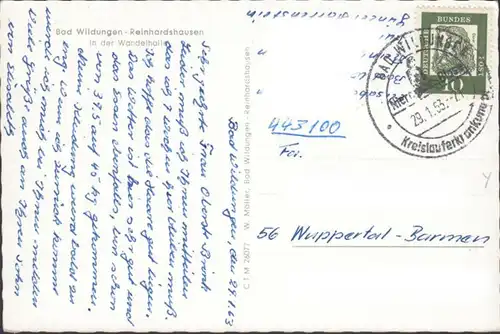 Bad Wildungen, Reinhardshausen, Wandelhalle, gelaufen 1963