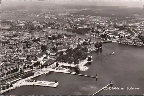 Konstanz, Fliegeraufnahme, gelaufen 1958