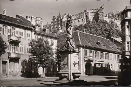 Heidelberg, Am Kornmarkt, gelaufen 1955