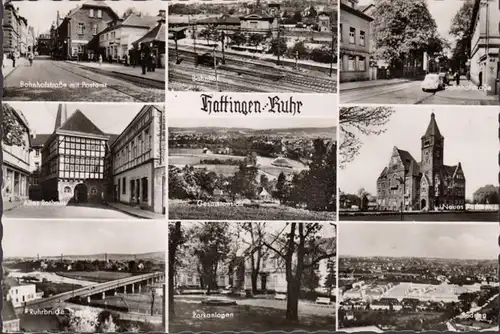 Hattingen, gare, hôtel de ville, rue de la gare en 1963