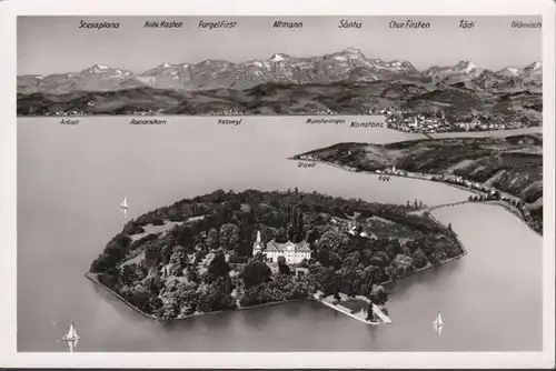 Insel Mainau im Bodenseee, ungelaufen- datiert 1951