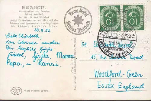 Edersee, Sperrmauer, gelaufen 1953