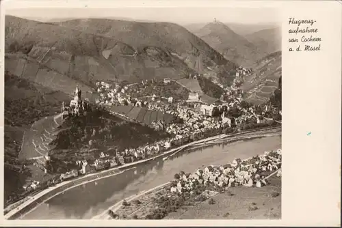 Cochem, Fliegeraufnahme, gelaufen 1953