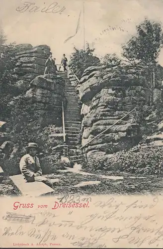 Gruss vom Dreisessel, gelaufen 1901