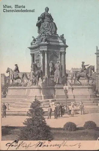 Wien, Maria Theresiendenkmal, gelaufen 1958