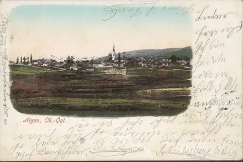 Aigen im Mühlkreis, Stadtansicht, gelaufen 1900