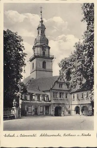 Erbach, Schlosswache, Rathaus und Kirche, ungelaufen