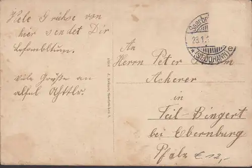 Schlachtfeld bei Saarbrücken 1870- 71 und Denkmäler, gelaufen 191?