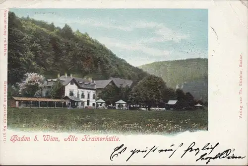 Baden bei Wien, Alte Krainerhütte, gelaufen 1900