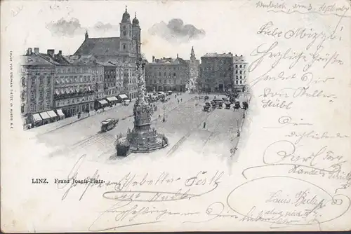 Linz, Franz Josefs Platz, gelaufen 1899