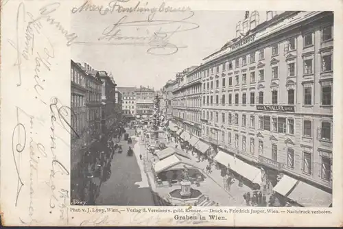 Wien, Graben, A. Thaller Hotel, gelaufen 1900