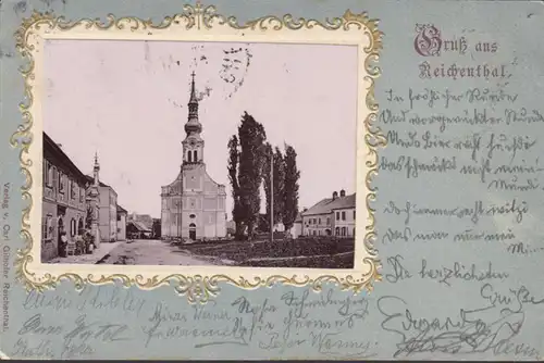 Richenthal, vue sur la rue avec église, Passepartout, couru 1902