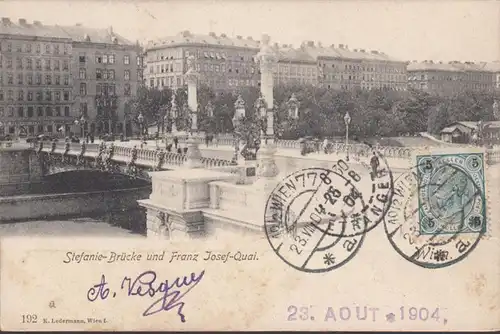 Wien, Stefanie Brücke, Franz Josef Quai, gelaufen 1904