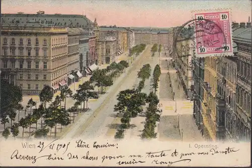 Wien, I. Opernring, gelaufen 1905
