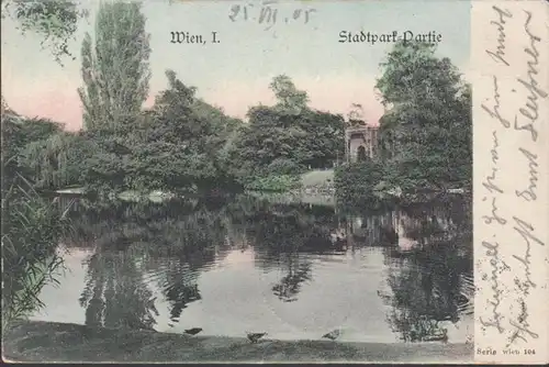 Wien, Stadtpark Partie, gelaufen 1905