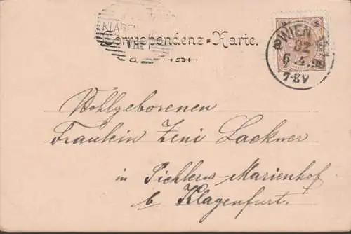 Gruss aus Wien Reichsrathsgebäude, gelaufen 1899