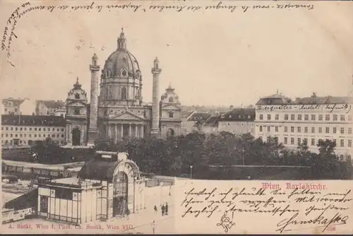Wien, Karlskirche, gelaufen 1900