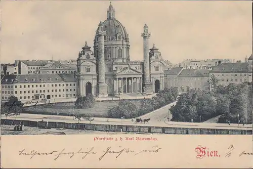 Wien, Pfarrkirche, Karl Borromäus, gelaufen 1900