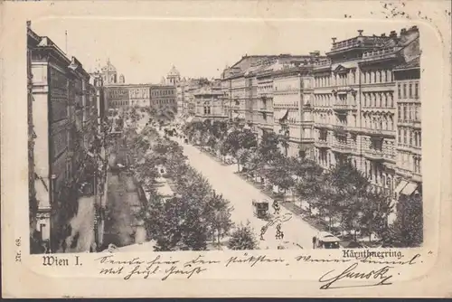Wien, Kärnthnerring, Passepartout, gelaufen 1900