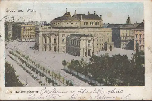 Gruss aus Wien, Hofburgtheater, gelaufen 1901