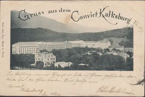 Gruss aus dem Convict Kalksburg, gelaufen 1898