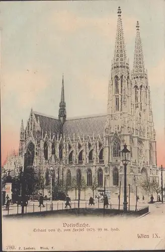 Wien, Votivkirche, gelaufen 1906