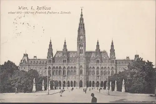 Wien, Rathaus, gelaufen 1908