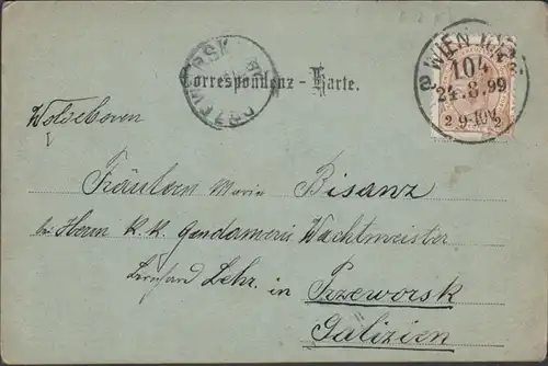 Gruss aus Wien, Börse, Mondschein, gelaufen 1899