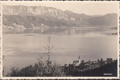 Unterach am Attersee, Teilansicht des Ortes, gelaufen 1939